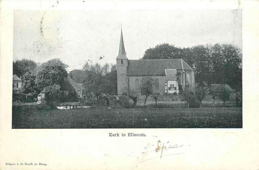 300-059-019 Ellecom Kerk, Verzamelen, Ansichtkaarten | Nederland, Verzenden, Voor 1920, Gelderland