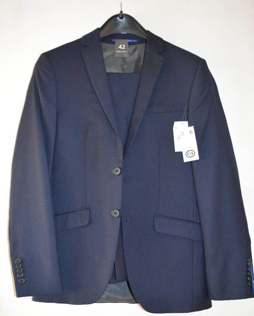 C&A Angelo L Slim Fit dblauw herenkostuum maat 42 nieuw, Ophalen, Nieuw, Maat 52/54 (L), Blauw
