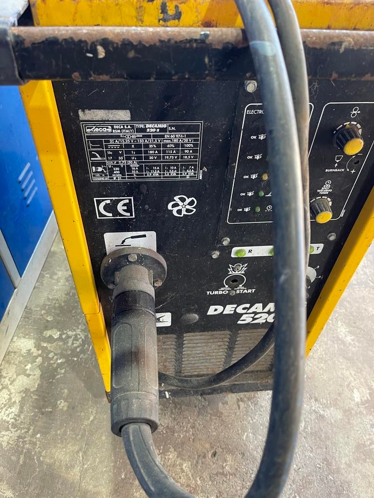 Deca Mig 520 lasapparaat met gasfles en lasdraad, Ophalen, Gebruikt, 250 ampère of meer, Co2