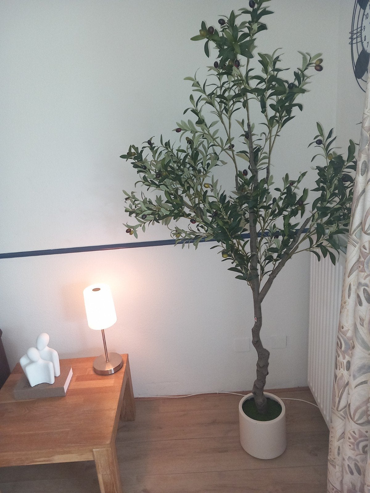 Prachtige kunst olijfboom, zeer realistisch, Binnen, Groen, Onderhoudsvrij, Kunstplant