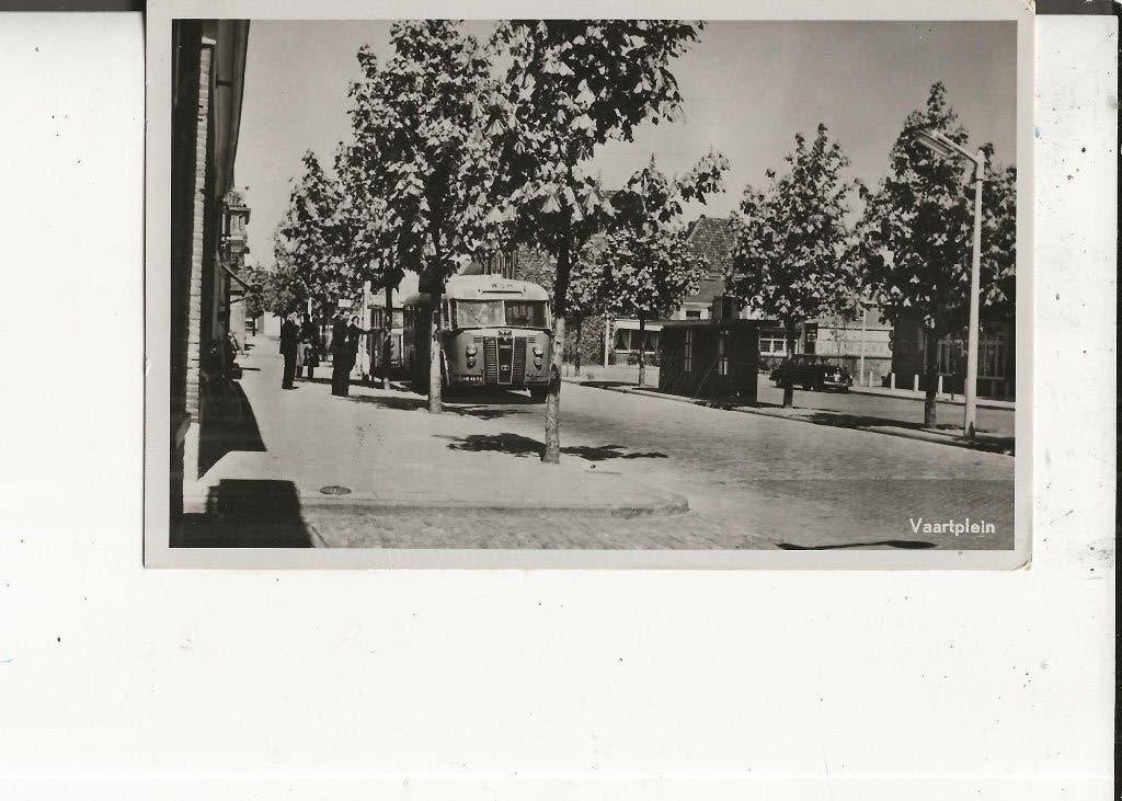 s Gravenzande Vaartplein met brug 20-9-1954, Ophalen of Verzenden, 1940 tot 1960, Gelopen, Zuid-Holland
