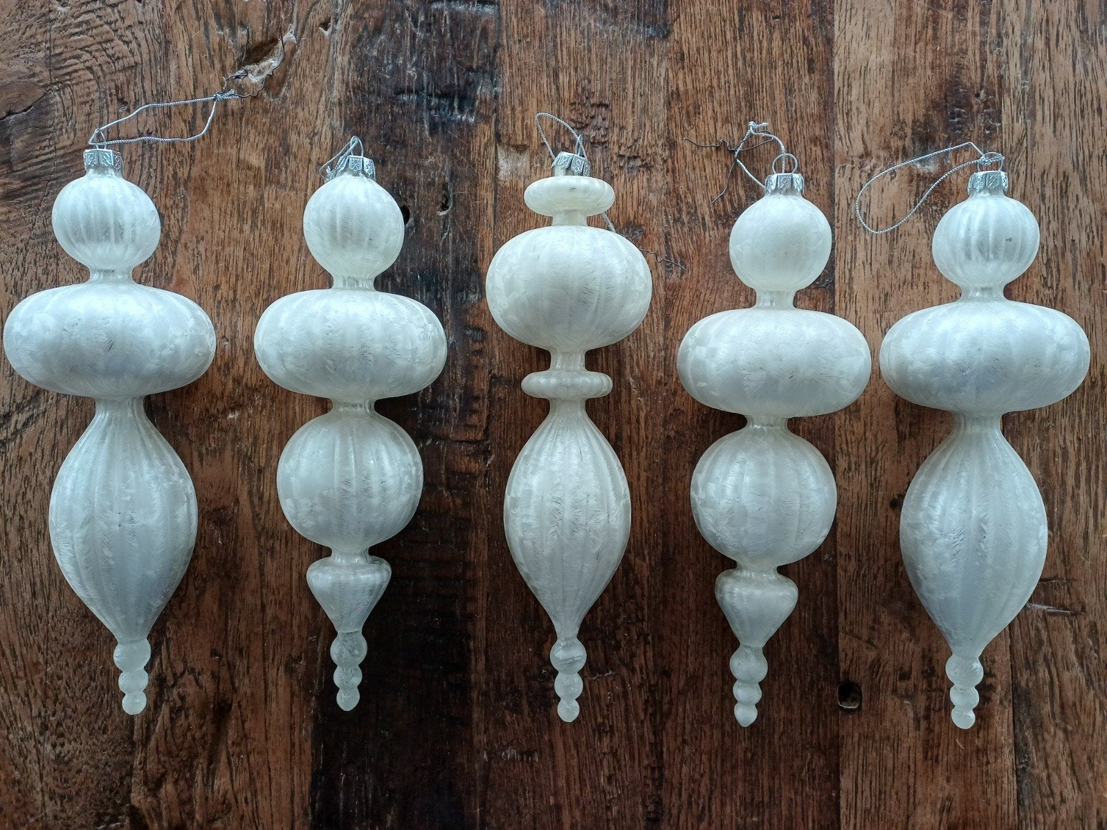 5 x Exclusieve Glazen Kerstversiering Pegels / Kegels € 25, Ophalen