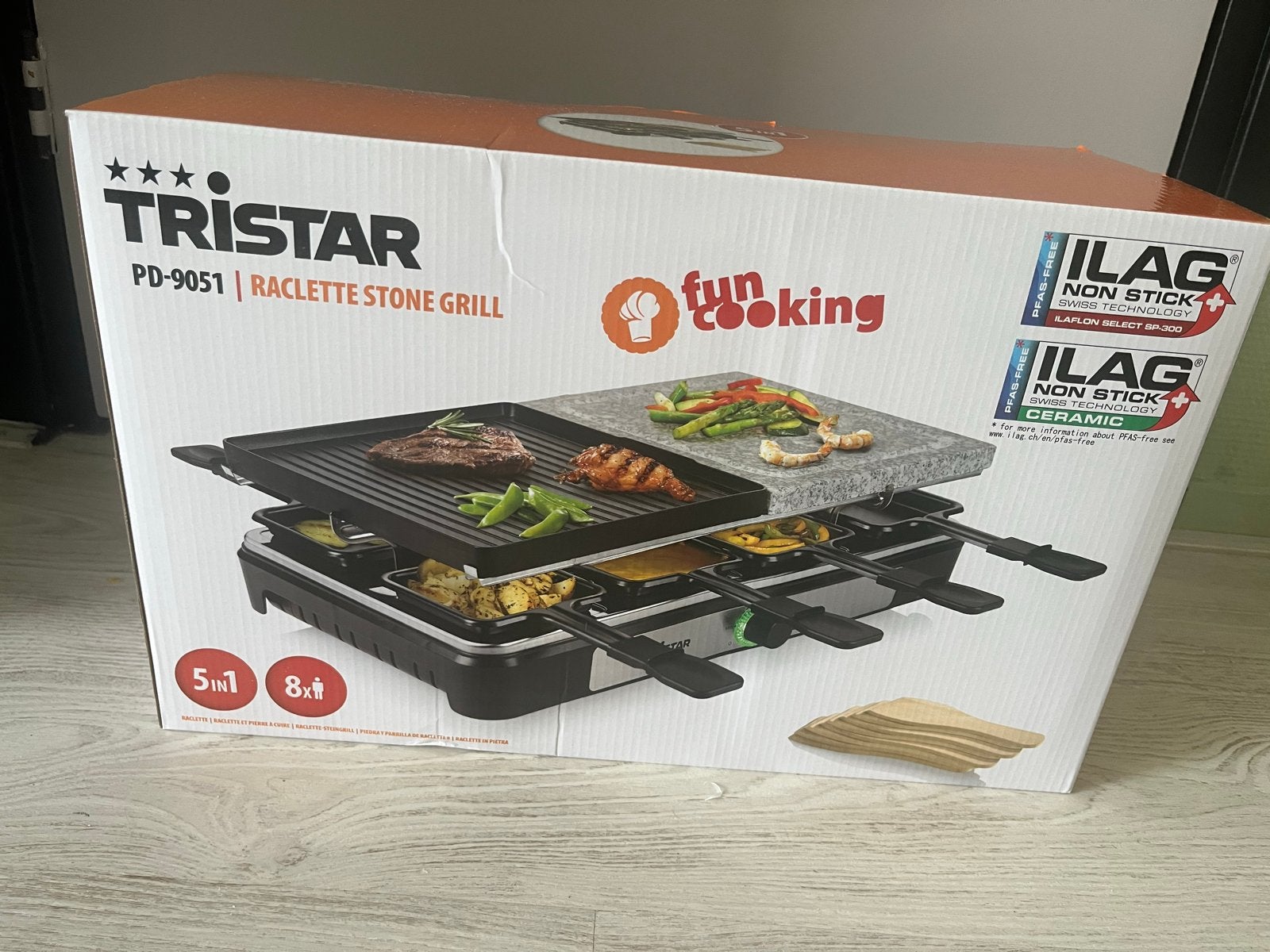 Tristar Gourmetstel/Raclette met Grillplaat en Grillsteen (8, Ophalen of Verzenden, Nieuw, 8 personen of meer