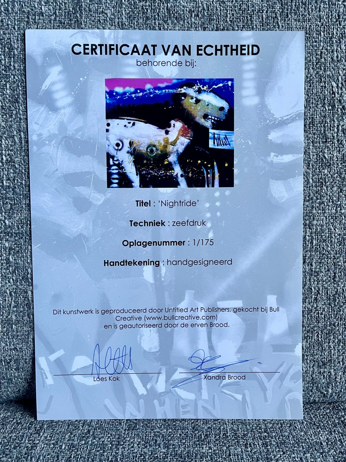 Herman Brood Zeefdruk “Nightride” Gesigneerd 1/175, Antiek en Kunst, Zeefdruk, Gelimiteerde oplage, Ophalen, Personages en Fantasiefiguren