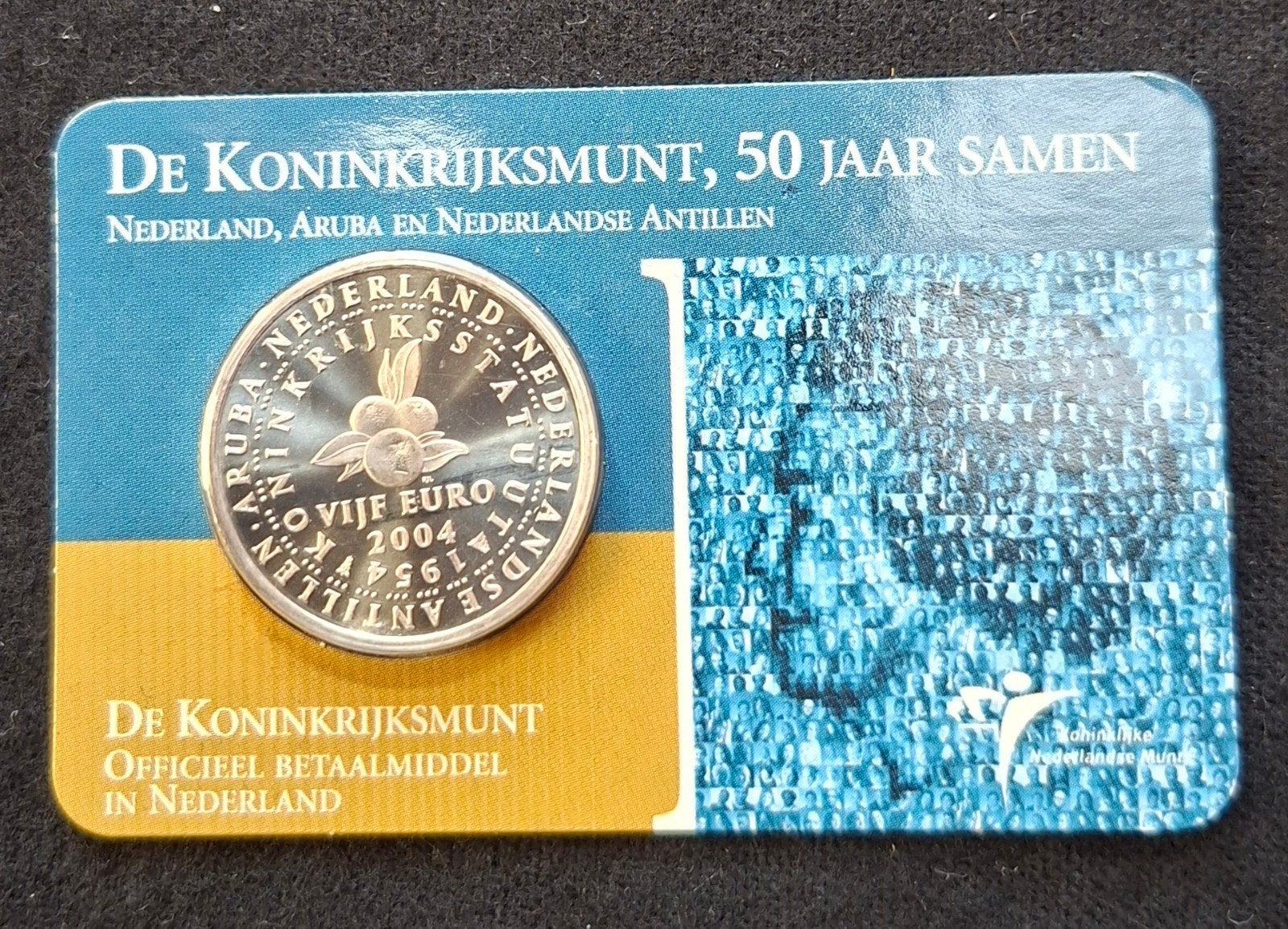 Zilveren 5 Euro Munt - Koninkrijksmunt 50 Jaar Samen, Postzegels en Munten, Munten | Nederland, Koningin Beatrix, Zilver, Euro's