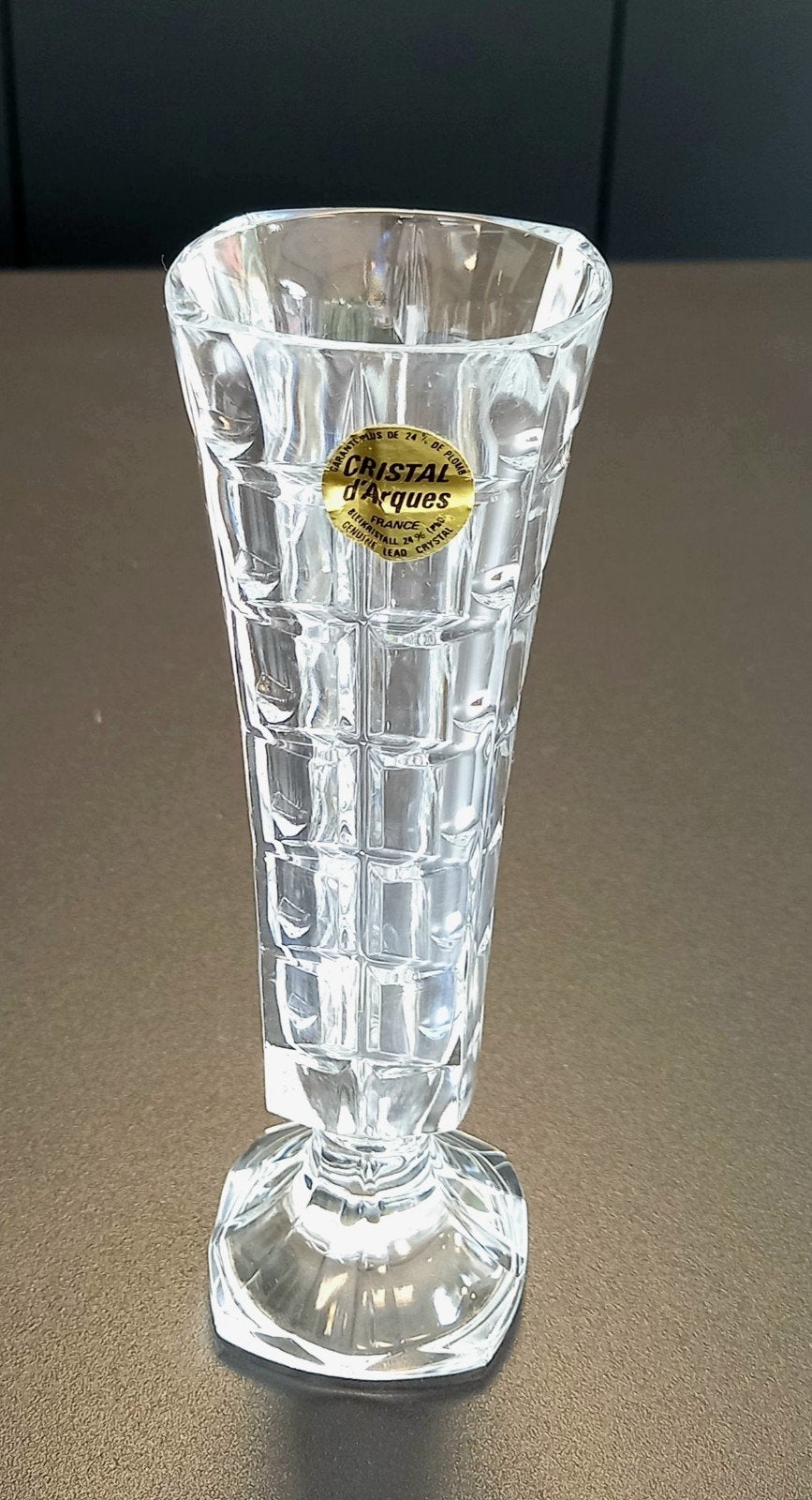 Frans kristallen vaasje - Cristal d'Arques - 17 cm, Ophalen