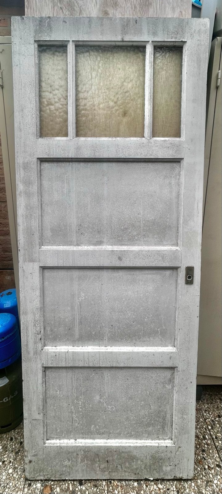 Oude paneeldeur jaren 30 met bovenlicht, Doe-het-zelf en Verbouw, Ophalen, Gebruikt, 80 tot 100 cm, Binnendeur