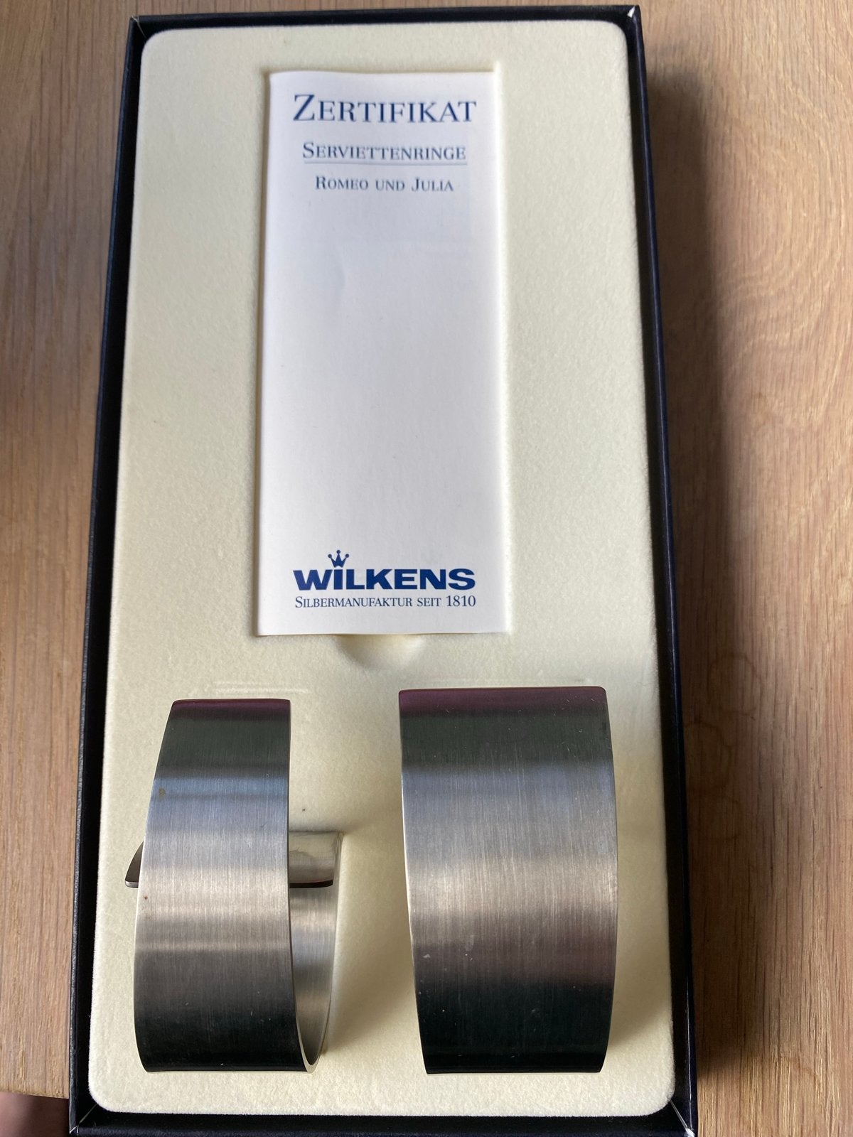 6 Wilkens Servetringen "Romeo en Julia" - Zo goed als nieuw, Overige typen, Zilver, Ophalen of Verzenden, Zo goed als nieuw