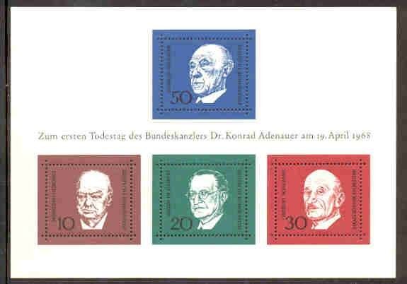 Bundesrepublik (4) - blok 4 - Adenauer / Churchill / ea, Verzenden, BRD, Postfris