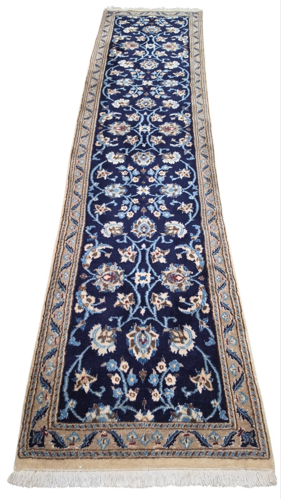 Handgeknoopt Perzisch wol Naïn tapijt loper floral 72x300cm, Oosters, Klassiek, Perzisch, Persian, vintage, oosters, hype, 200 cm of meer
