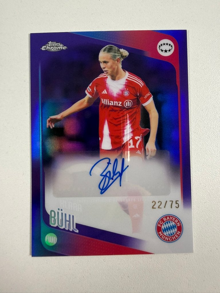 Klara Buhl /75 Purple Auto TOPPS Women's Chrome 2025-26, Ophalen of Verzenden, Nieuw, Buitenlandse clubs, Poster, Plaatje of Sticker