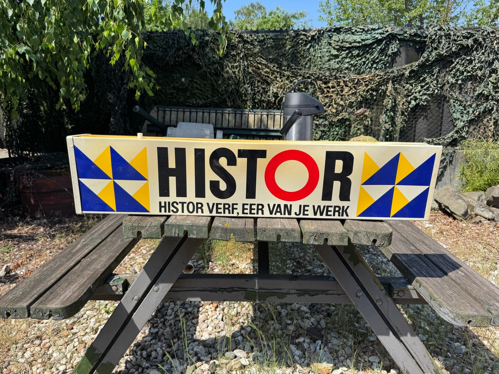 Vintage Histor Verf lichtbak - Eer van je Werk, Verzamelen, Merken en Reclamevoorwerpen, Ophalen, Gebruikt, Lichtbak of (neon) lamp