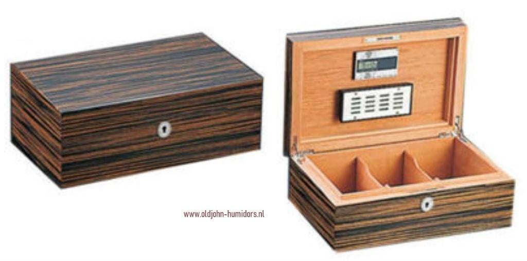 HUMIDOR EBBENHOUT -DIGITAAL- cap 90 SIGAREN - MERK SIGLO h45, Verzenden, Nieuw, Tabaksdoos of Verpakking