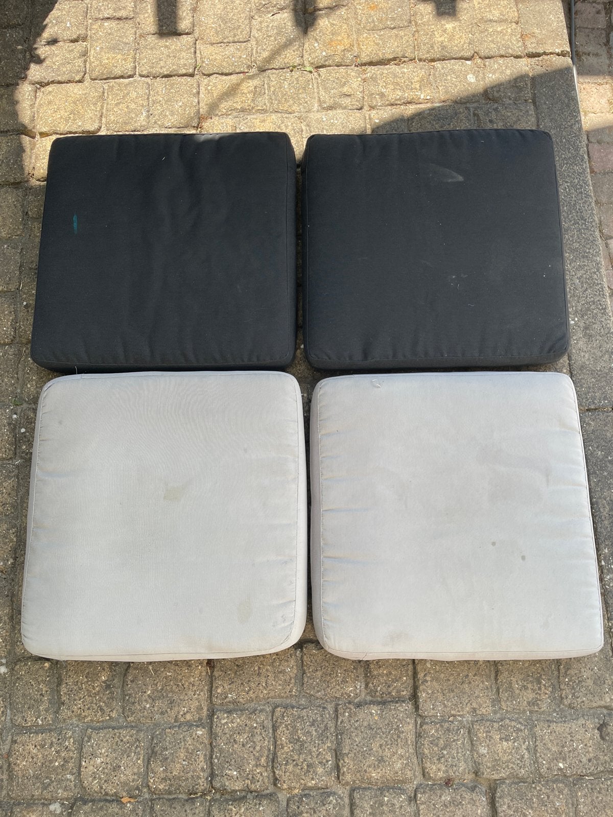 4x IKEA FRÖSÖN / DUVHOLMEN zitkussens + 2 rugkussens, Ophalen, Gebruikt