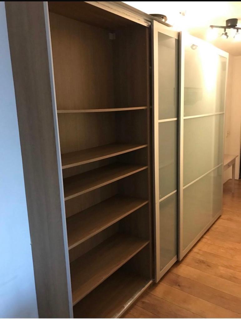 IKEA Pax kledingkast met schuifdeuren en indeling, Huis en Inrichting, Ophalen, Gebruikt, 200 cm of meer, 200 cm of meer