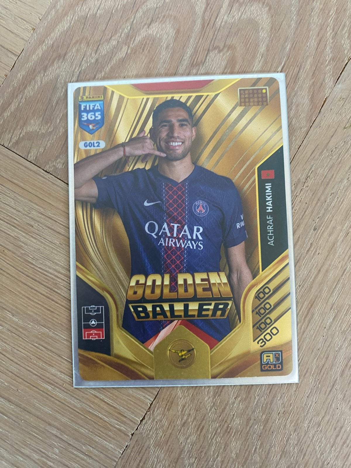 Achraf Hakimi Golden Baller FIFA 365 Adrenalyn XL 2026, Ophalen of Verzenden, Zo goed als nieuw, Buitenlandse clubs, Spelerskaart