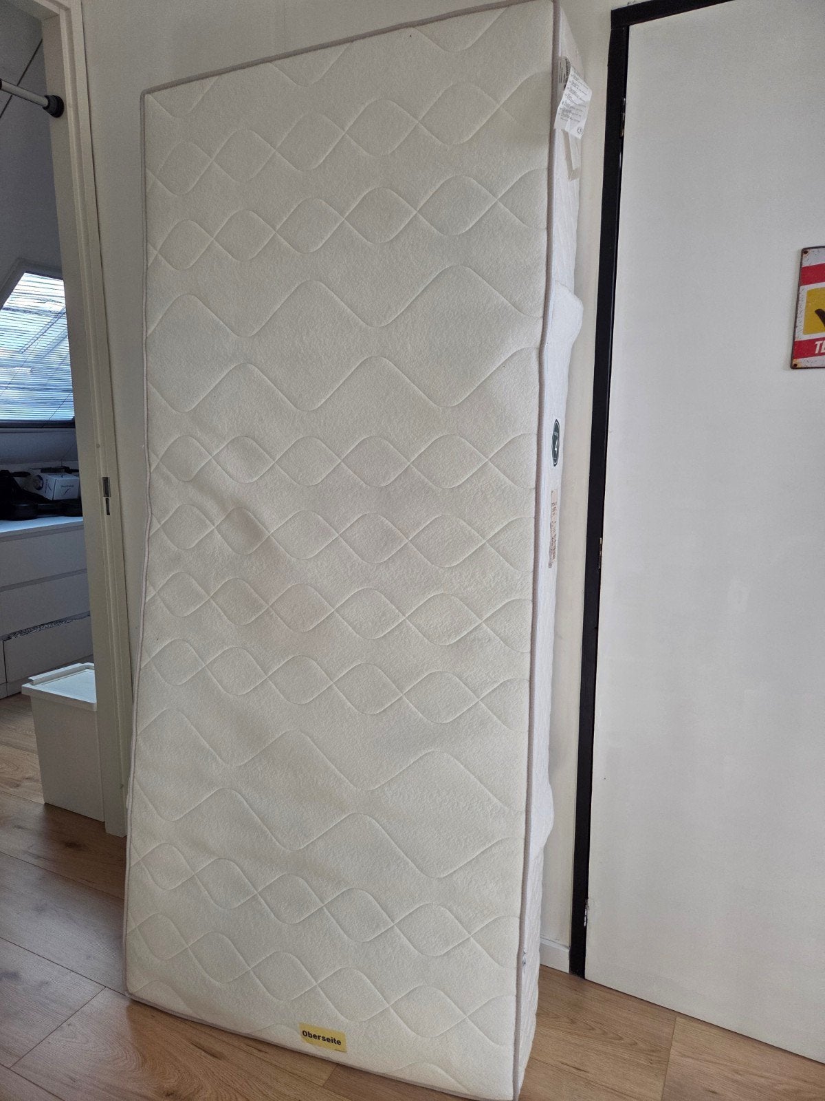 Fan Pocketvering matras 90x200,hardheid 4, zo goed als nieu, Ophalen, 90 cm, Eenpersoons, Zo goed als nieuw