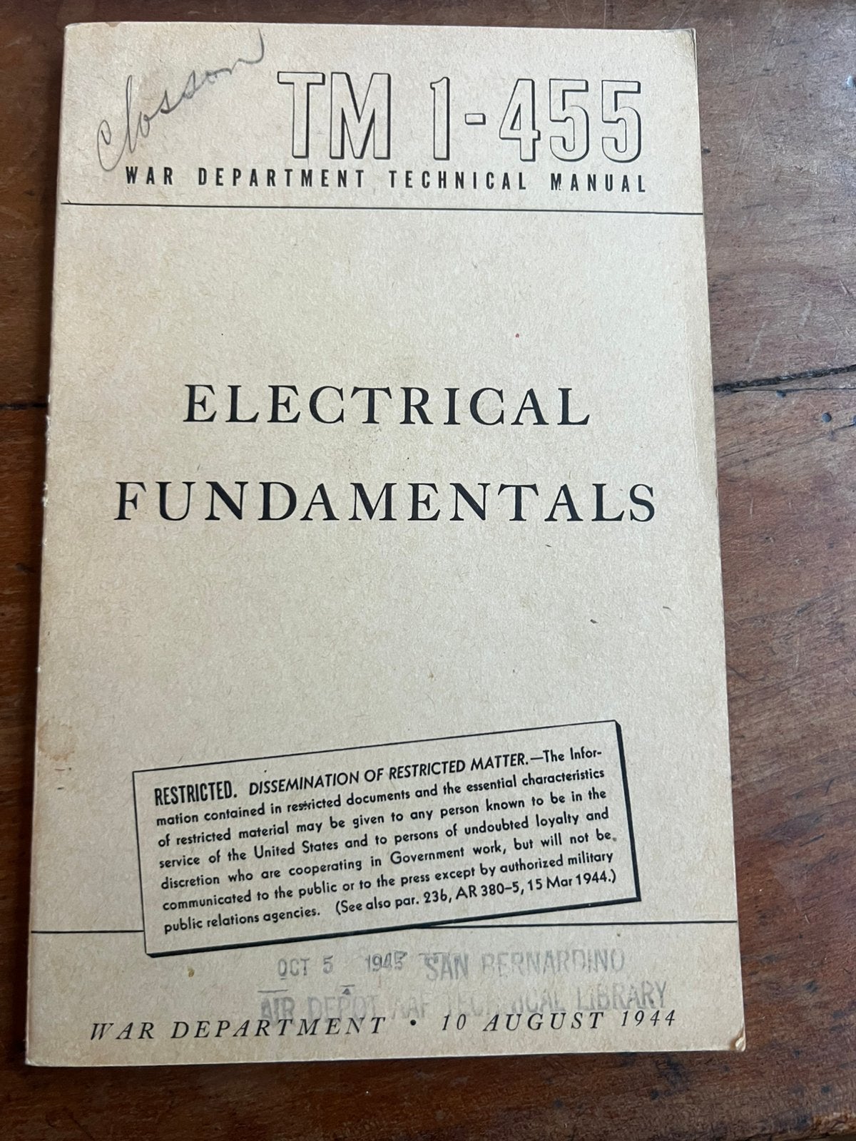 WO2 Amerikaans voorschrift electra voertuigen techniek radio, Amerika, Verzenden, Boek of Tijdschrift