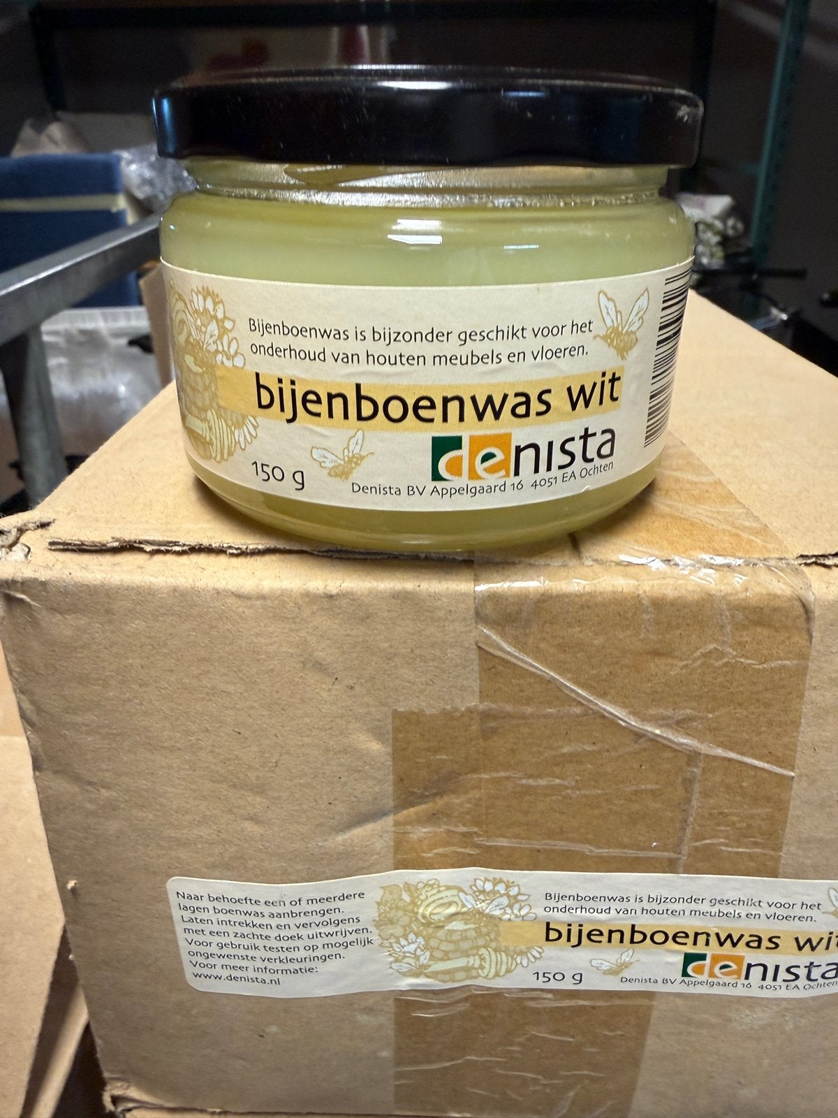 48 potten Denista Bijenboenwas Neutraal 150g voor Hout, Ophalen, Nieuw
