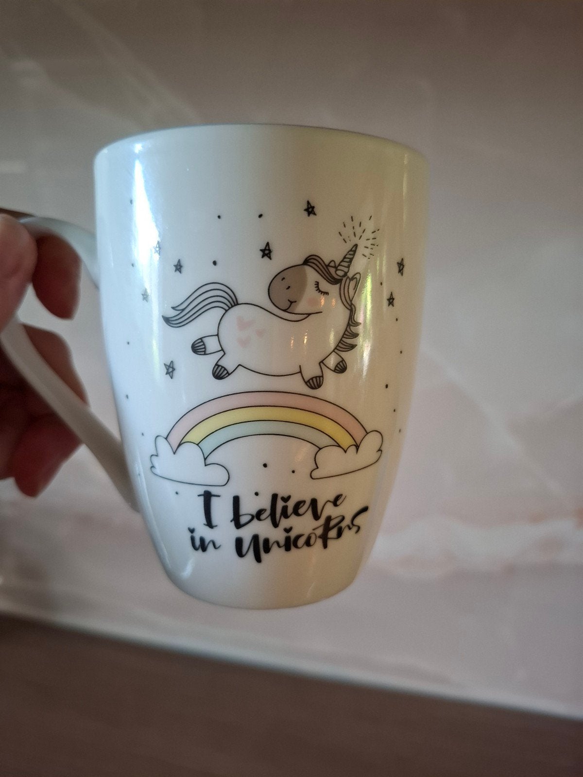 Eenhoorn mok - I believe in Unicorns, Ophalen, Zo goed als nieuw, Steen/keramiek