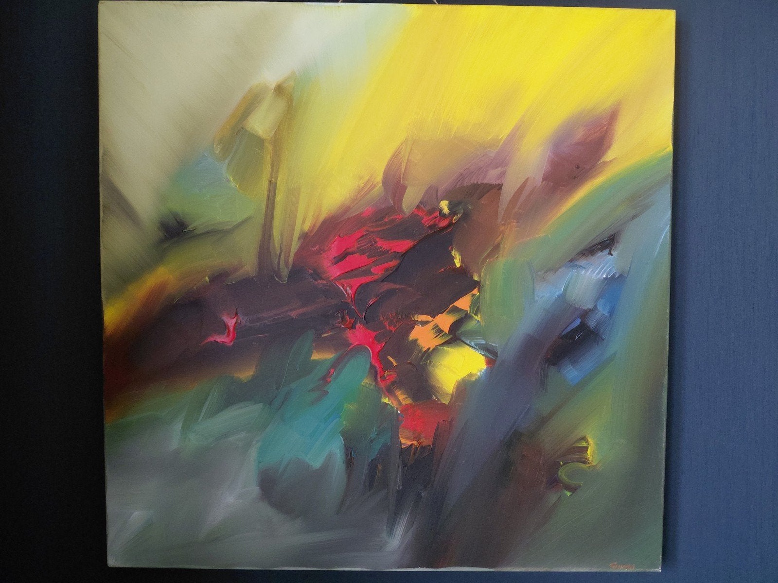 Abstract Schilderij 'Genadyi' - 80x80cm, Ophalen of Verzenden