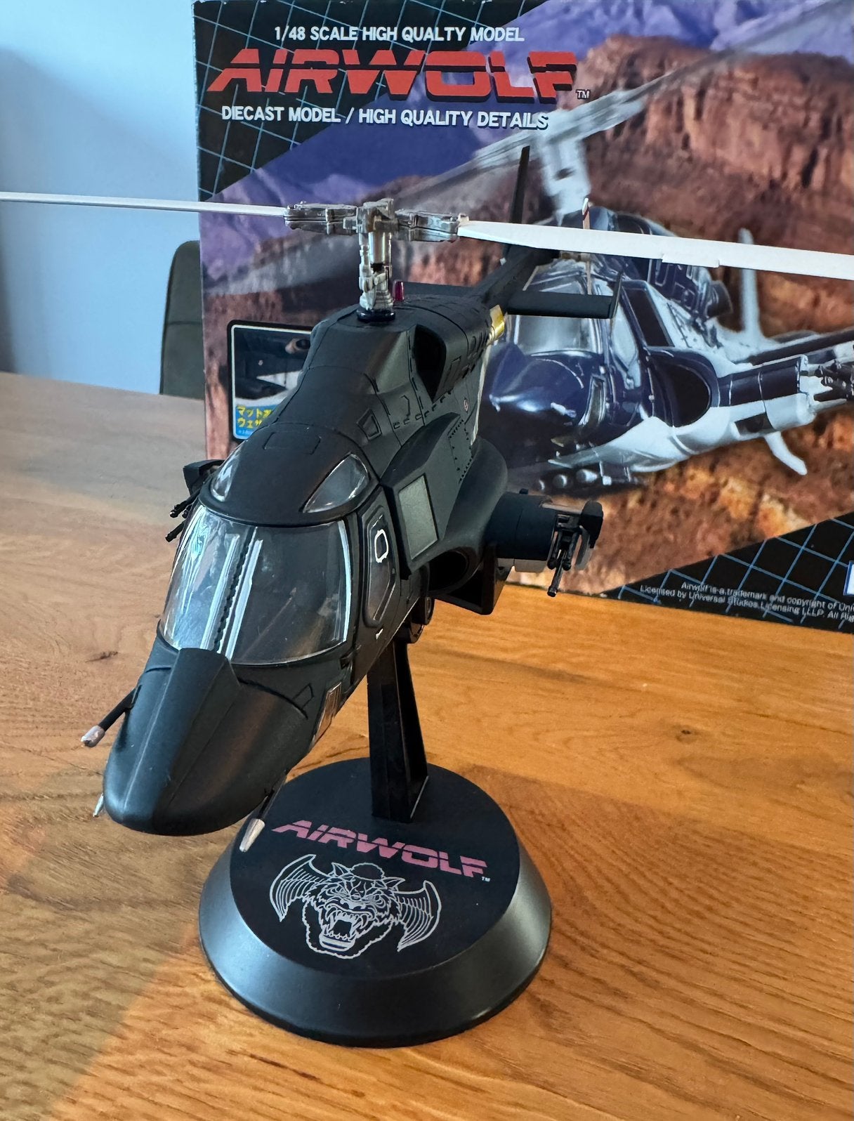 Airwolf Matte Body Weathering Version Aoshima 1/48 Diecast, Ophalen of Verzenden, Nieuw, Tv, Beeldje, Replica of Model