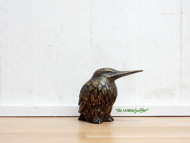 012* Bronzen ijsvogel groot (Boven €75 geen verzendkosten), Ophalen of Verzenden, Nieuw, Overige materialen, Dierenbeeld