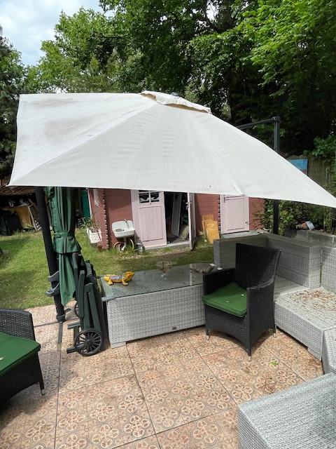 parasoldoek voor Hornbach tuinparasol, Verzenden, Gebruikt, 3 tot 4 meter, Zweefparasol