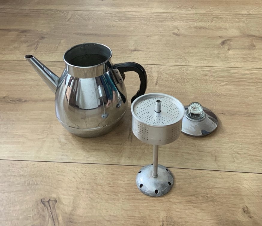 Verchroomde perculator koffiepot, Huis en Inrichting, Keuken | Keukenbenodigdheden, Ophalen of Verzenden