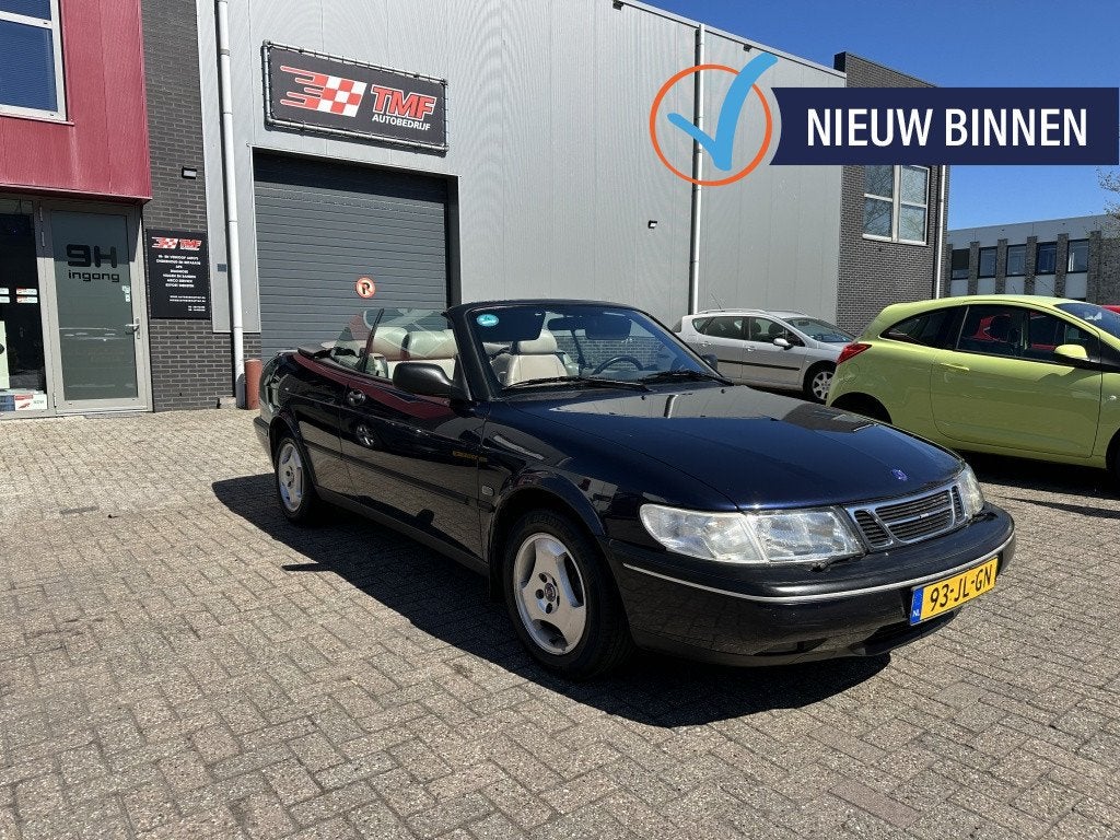 Saab 900 Cabrio 2.3 SE Automaat Nieuw Dak Leder Liefhebbers, Voorwielaandrijving, Blauw, Leder, Bedrijf