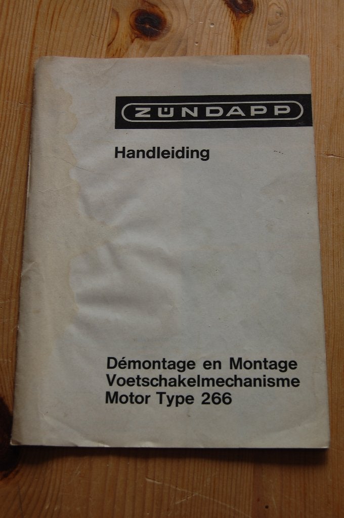 Zundapp handleiding reparatie/afstelling voetschakelmechanis, Ophalen of Verzenden, Gebruikt