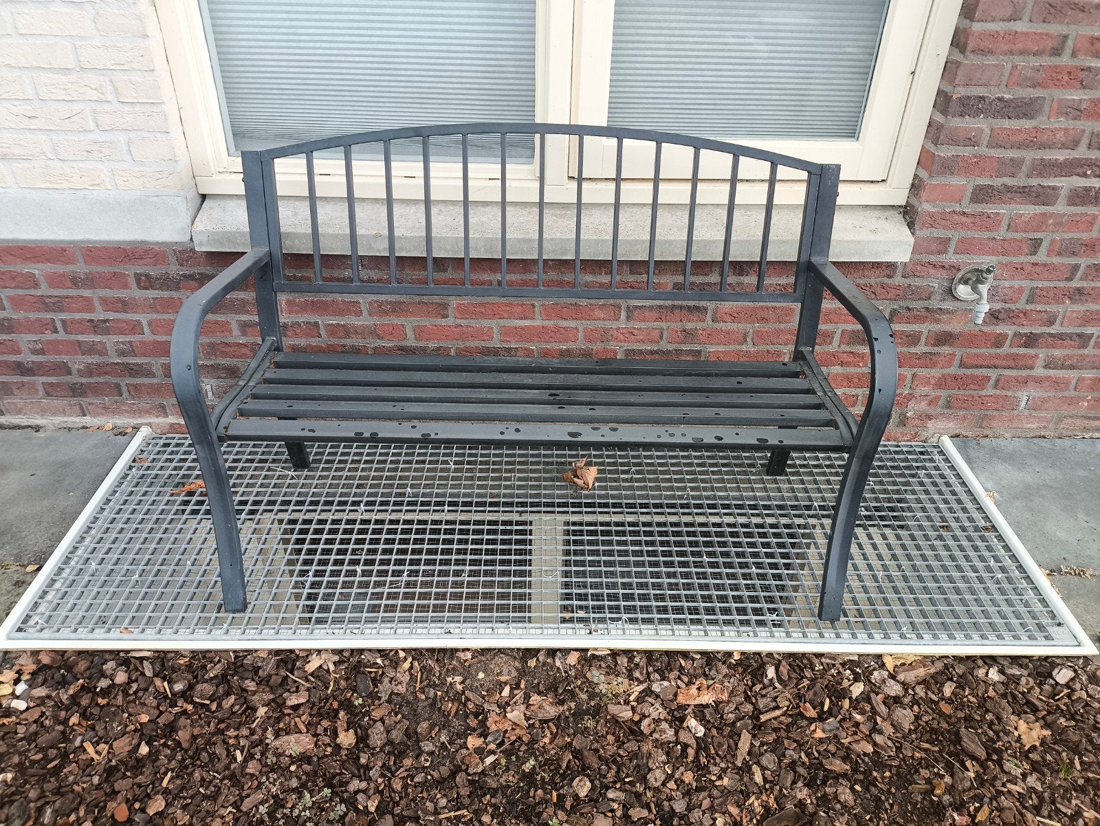 Tuinbank aluminium zwart, Tuin en Terras, Ophalen