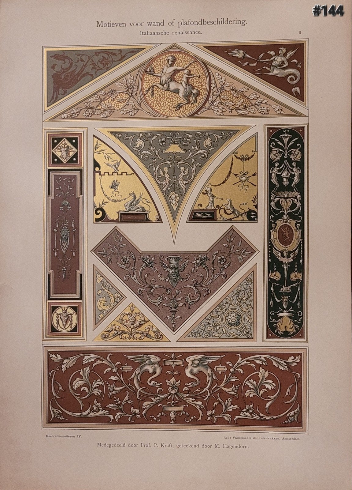 Antieke chromolitho's vademecum der bouwvakken per stuk! #7, Antiek en Kunst, Verzenden