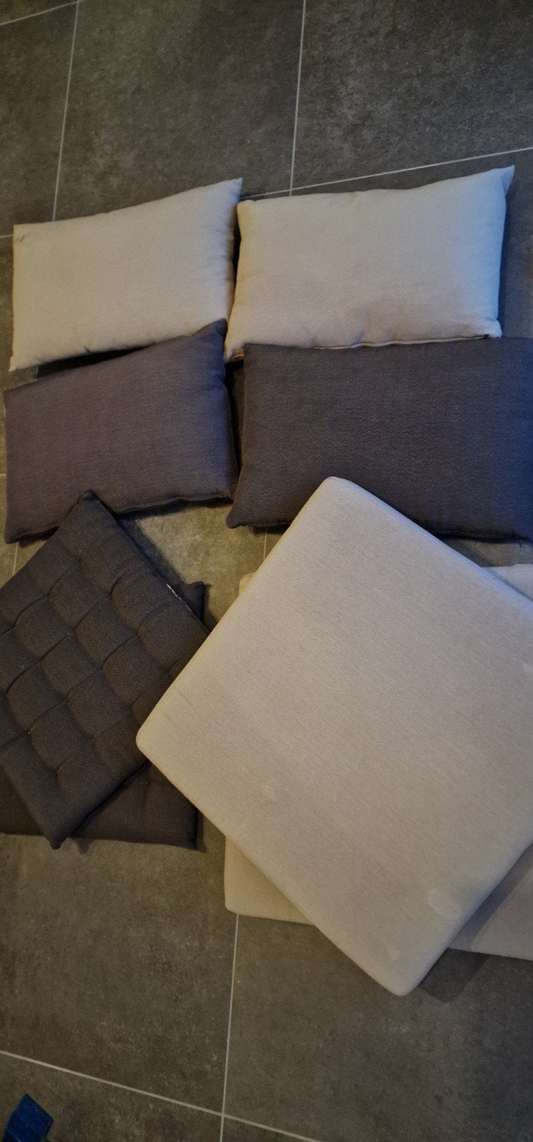 ikea tuinkussenset 8 stuks zand beige/zwart Nammaro, Ophalen, Overige merken, Gebruikt, Beige