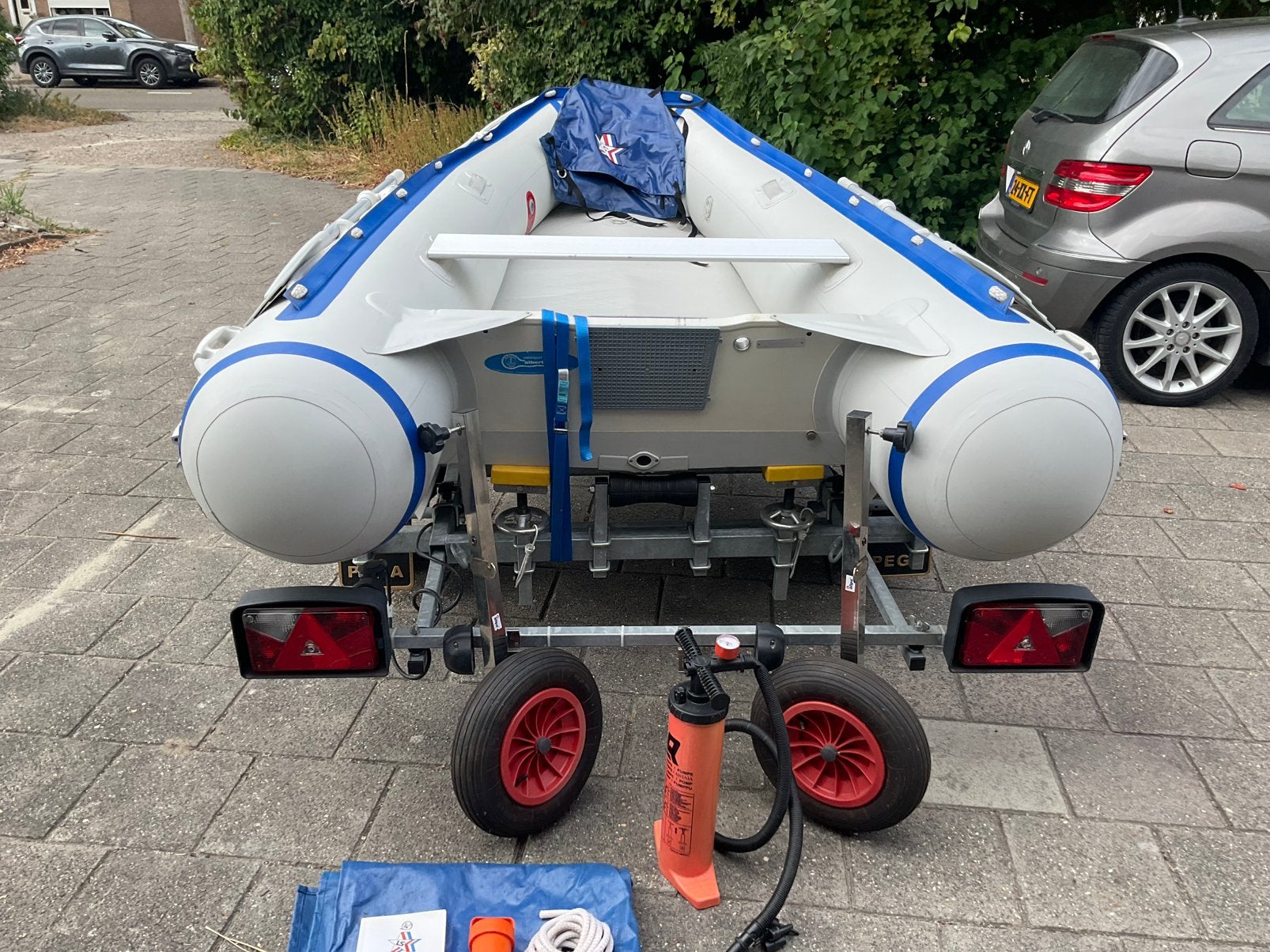 Rubberboot Lodestar 300 airdeck V bodem., Ophalen, Airdeck, Zo goed als nieuw, Pomp