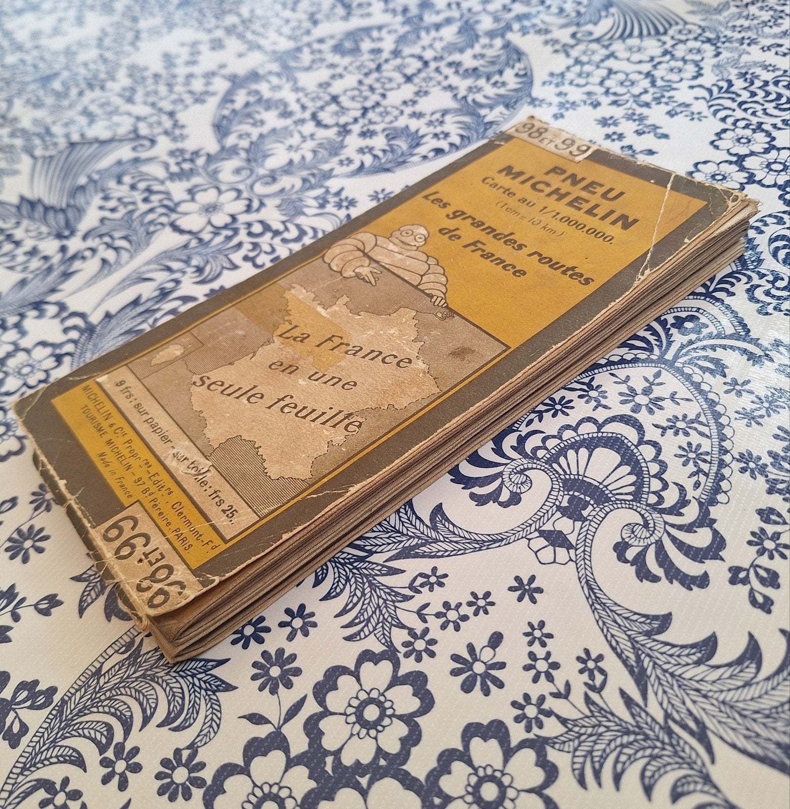 Vintage Michelin kaart Frankrijk, Gelezen, Frankrijk, Ophalen of Verzenden, Landkaart