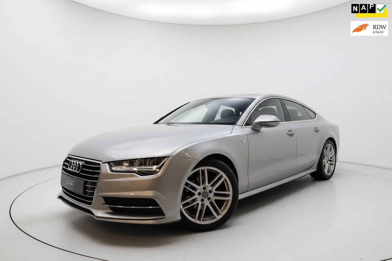 Audi A7 Sportback 1.8 TFSI 2x S LINE LEER STOELVW BOSE NAP, Auto's, Audi, Dealer onderhouden, Gebruikt, 4 stoelen, Bedrijf