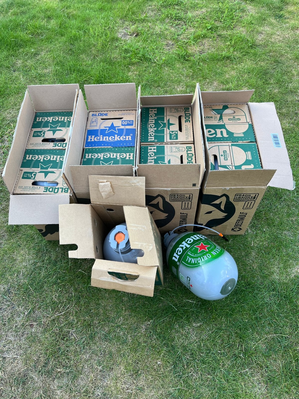 Lege Heineken Blade fusten/vaten (9x in doos, 1 los), Ophalen, Gebruikt