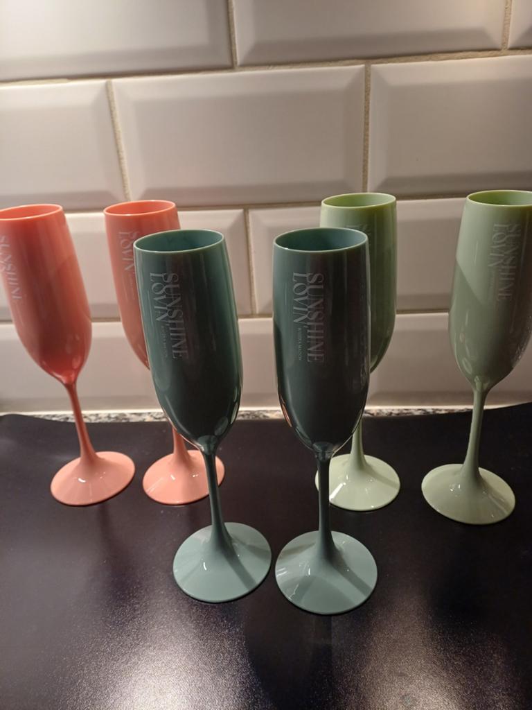 6 kunststof Sunshine loving champagne flutes Riviera Maison, Ophalen of Verzenden, Overige typen