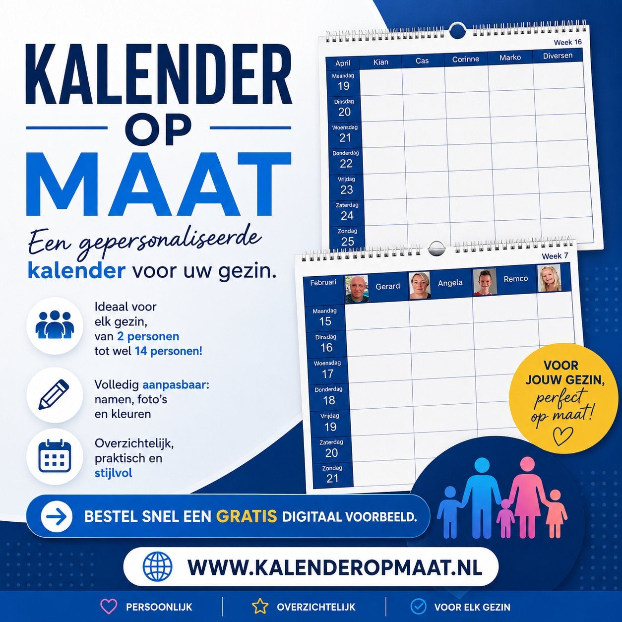Kalender op Maat, Diversen, Ophalen of Verzenden, Weekkalender, Nieuw