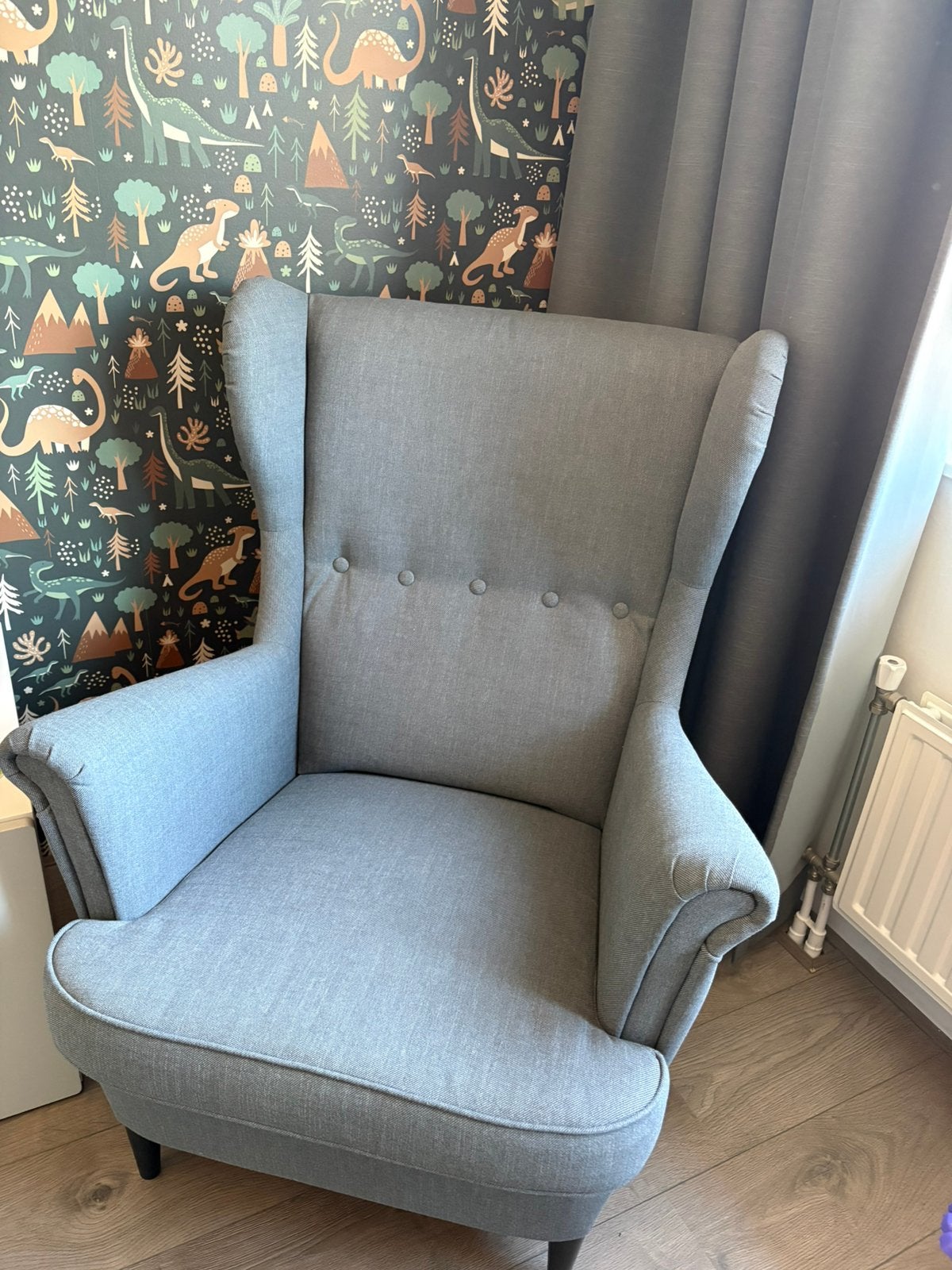 Moet weg! IKEA fauteuil STRANDOM stof grijs, Ophalen, 75 tot 100 cm, Zo goed als nieuw, Stof