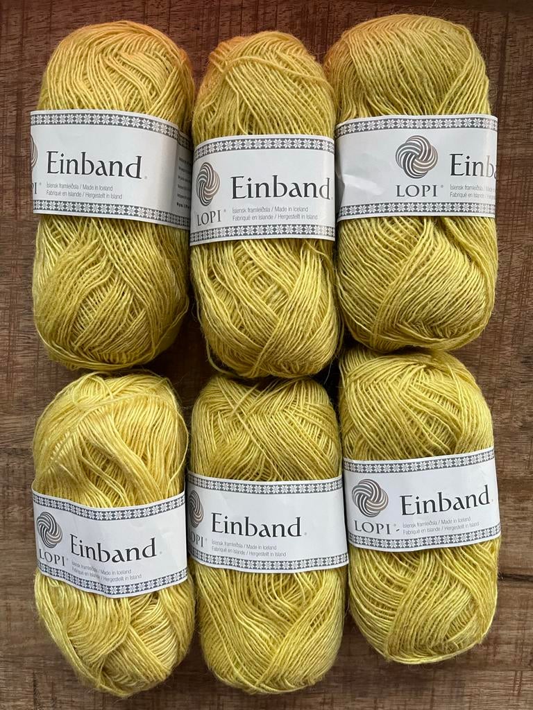 Pure wol Einband Lopi IJsland 300 gr 1500 m geel kleur, Ophalen of Verzenden, Nieuw, Breien of Haken, Wol of Garen