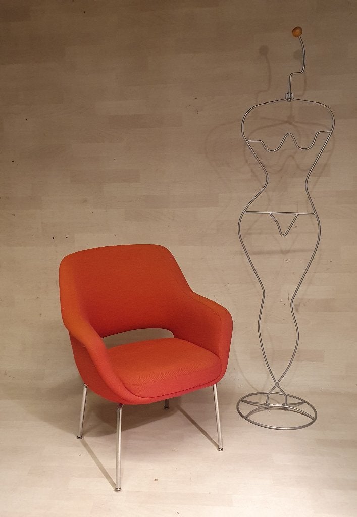 vintage fauteuil kuipstoel, Huis en Inrichting, Stoelen, Ophalen, Gebruikt, Rood, Eén