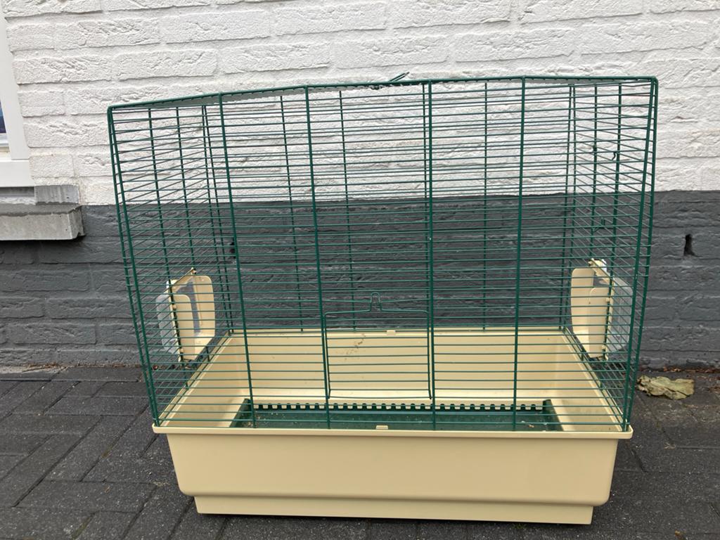 Vogelkooi voor binnen groen en beige, Ophalen, Metaal, Vogelkooi