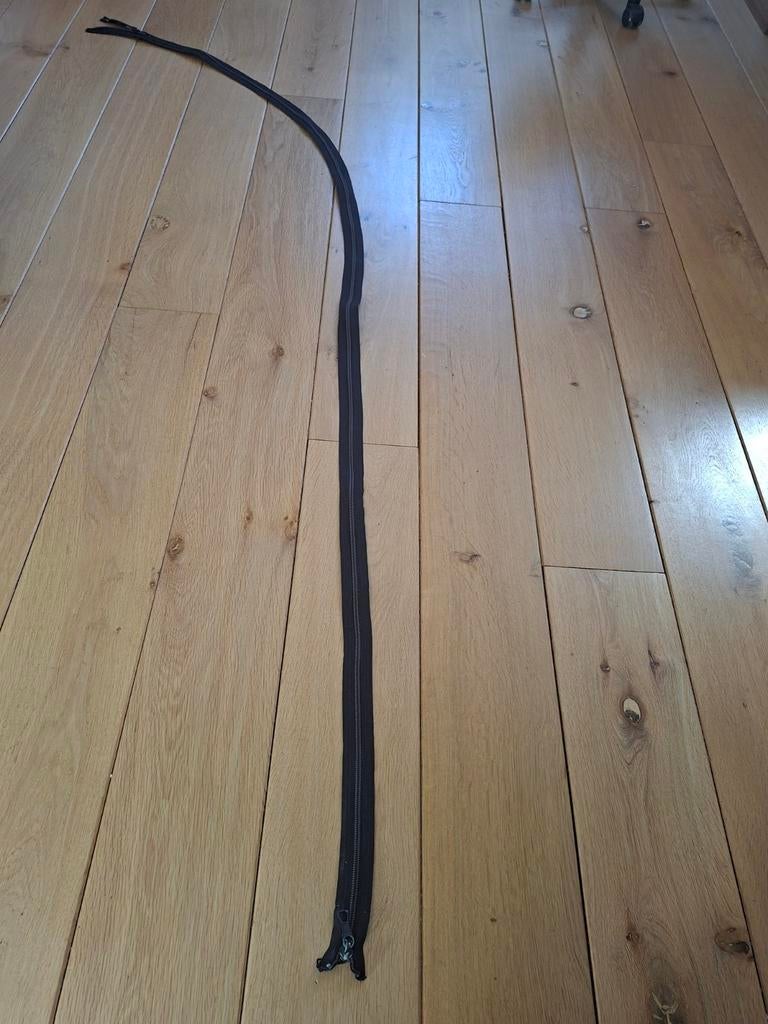 Lange rits, 2 meter 60, bruin, Ophalen of Verzenden, Gebruikt, Rits of Sluiting