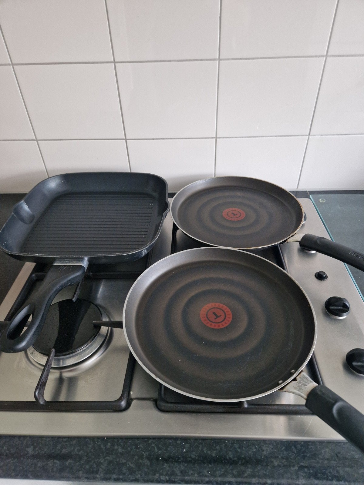 grillpan en pannekoekenpannen, Ophalen, Gebruikt, Rvs