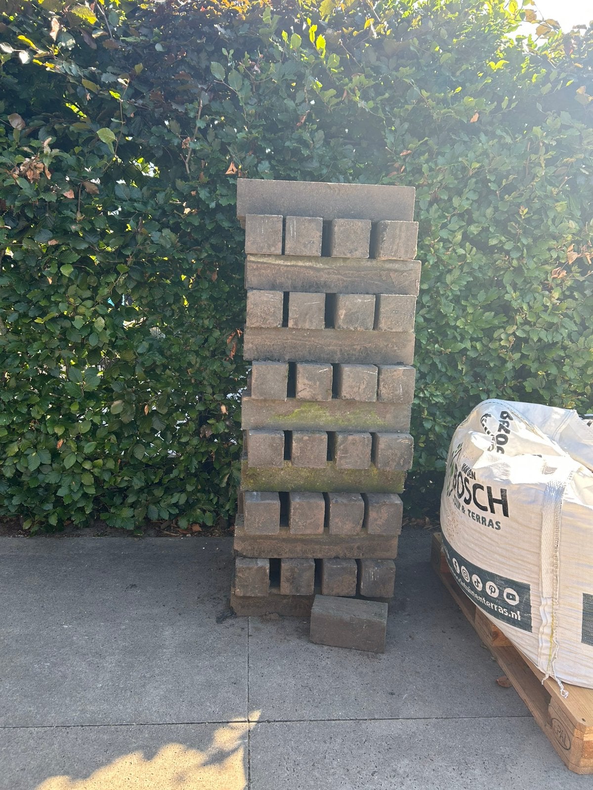 Antraciet stapelblok 12x12x60 teab, Ophalen, Gebruikt, Minder dan 25 cm, Border