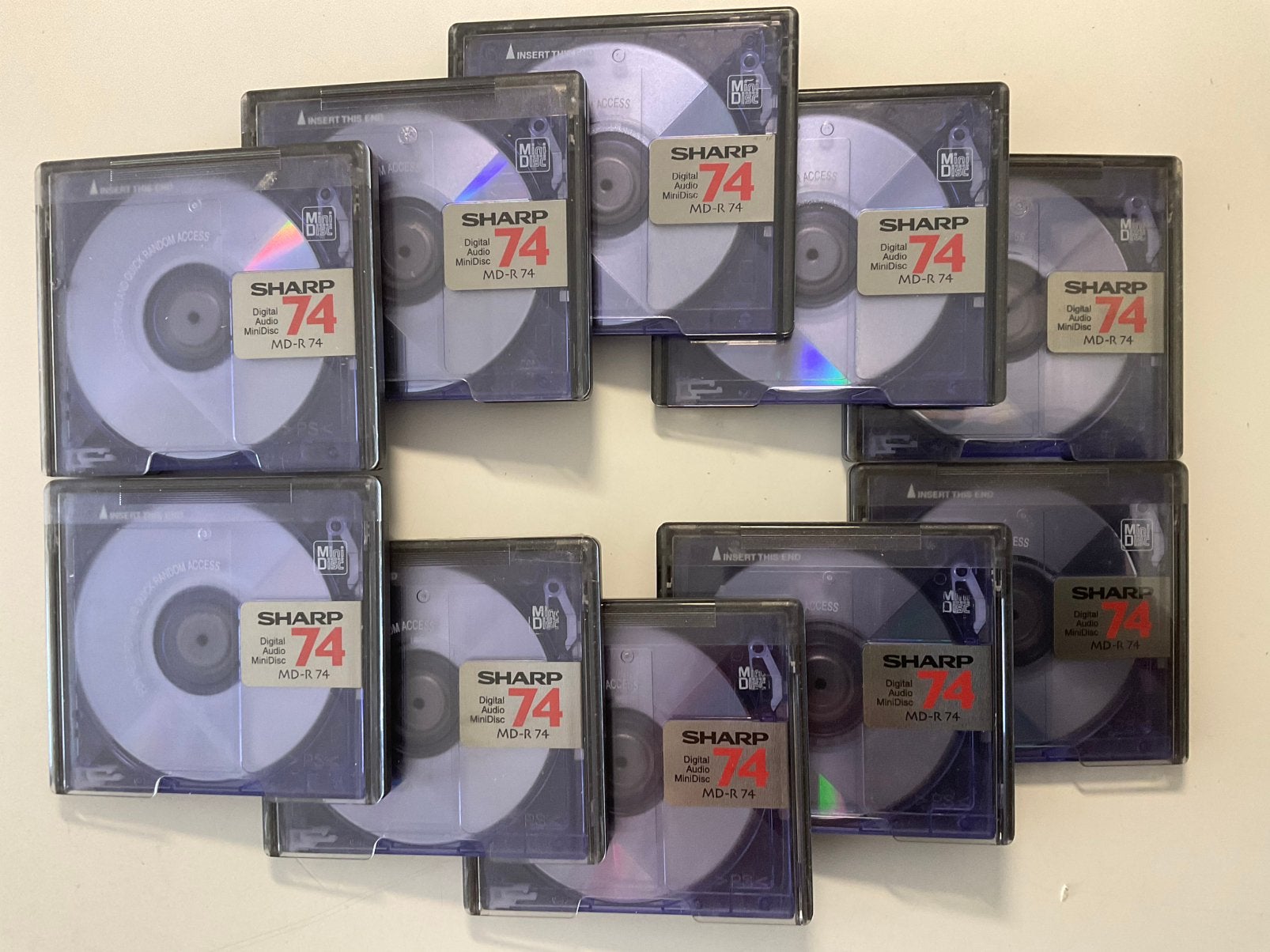 Minidisc’s. SHARP  MD-R 74.  10x als nieuw. 74 minuten, Ophalen of Verzenden