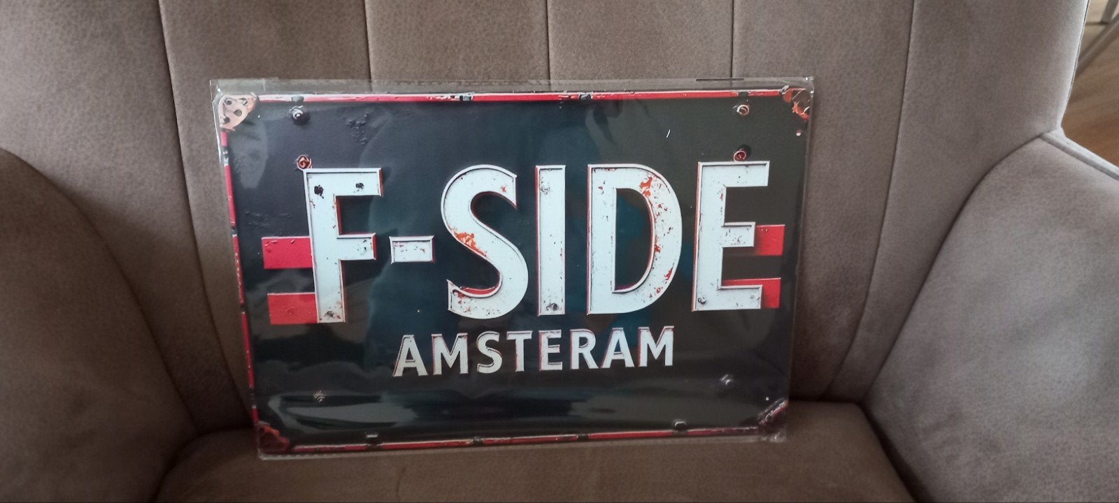 Blikken Bord 20x30 cm Ajax F-Side Amsterdam, Ophalen of Verzenden