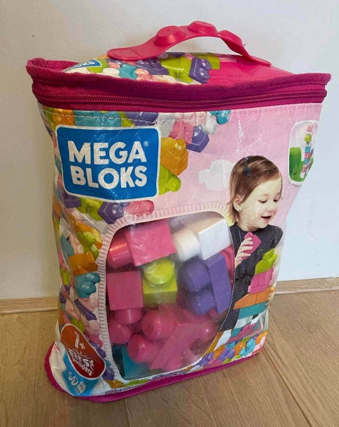 MEGA Bloks First Builders blokkenzak - 60 stuks - roze, Ophalen of Verzenden, Gebruikt, Megabloks